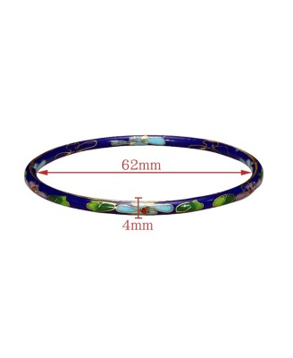 Bracelet de style ethnique classique cloisonné de Pékin, en cuivre traditionnel émaillé et poli, ensemble de sept bracelets