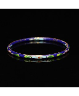 Bracelet de style ethnique classique cloisonné de Pékin, en cuivre traditionnel émaillé et poli, ensemble de sept bracelets