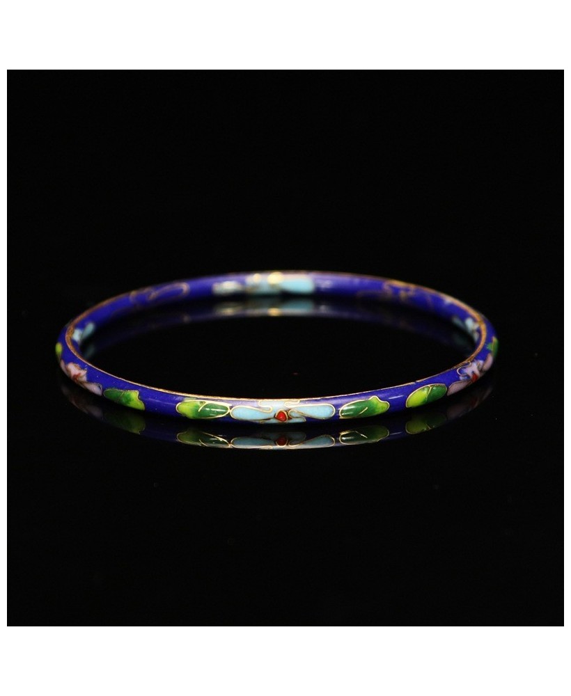 Bracelet de style ethnique classique cloisonné de Pékin, en cuivre traditionnel émaillé et poli, ensemble de sept bracelets