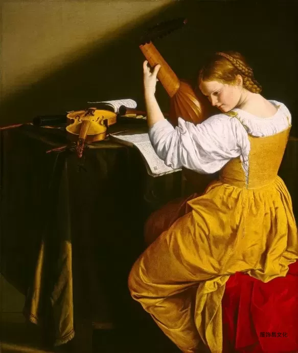 [17 世纪早期的kirtle，意为“琵琶演奏者”，Orazio Gentileschi]