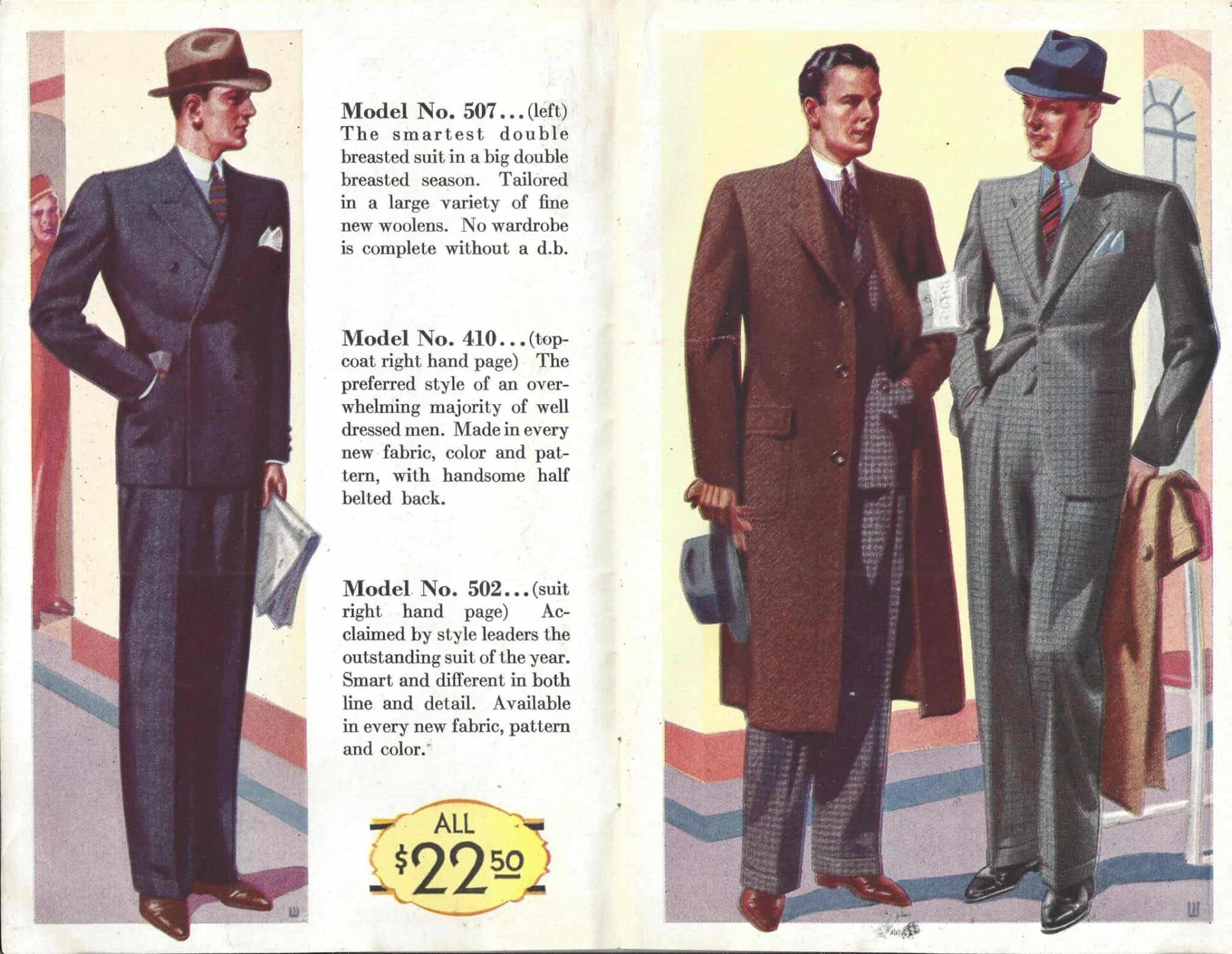 1930 年代，RICHMAN BROS. 男装秋冬款式小册子