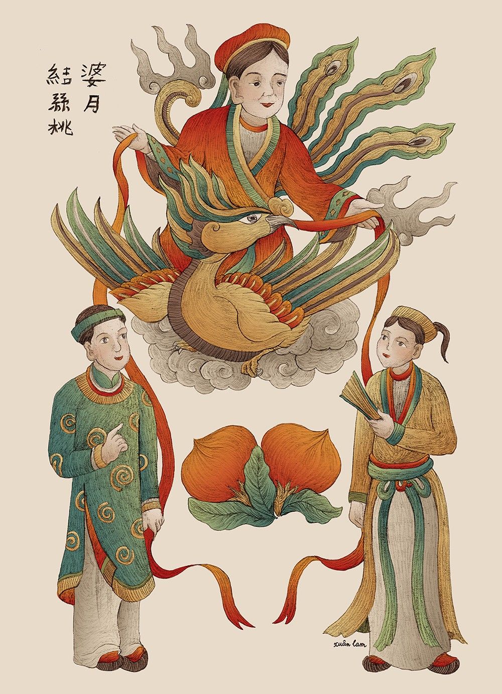 中国风格图案插画