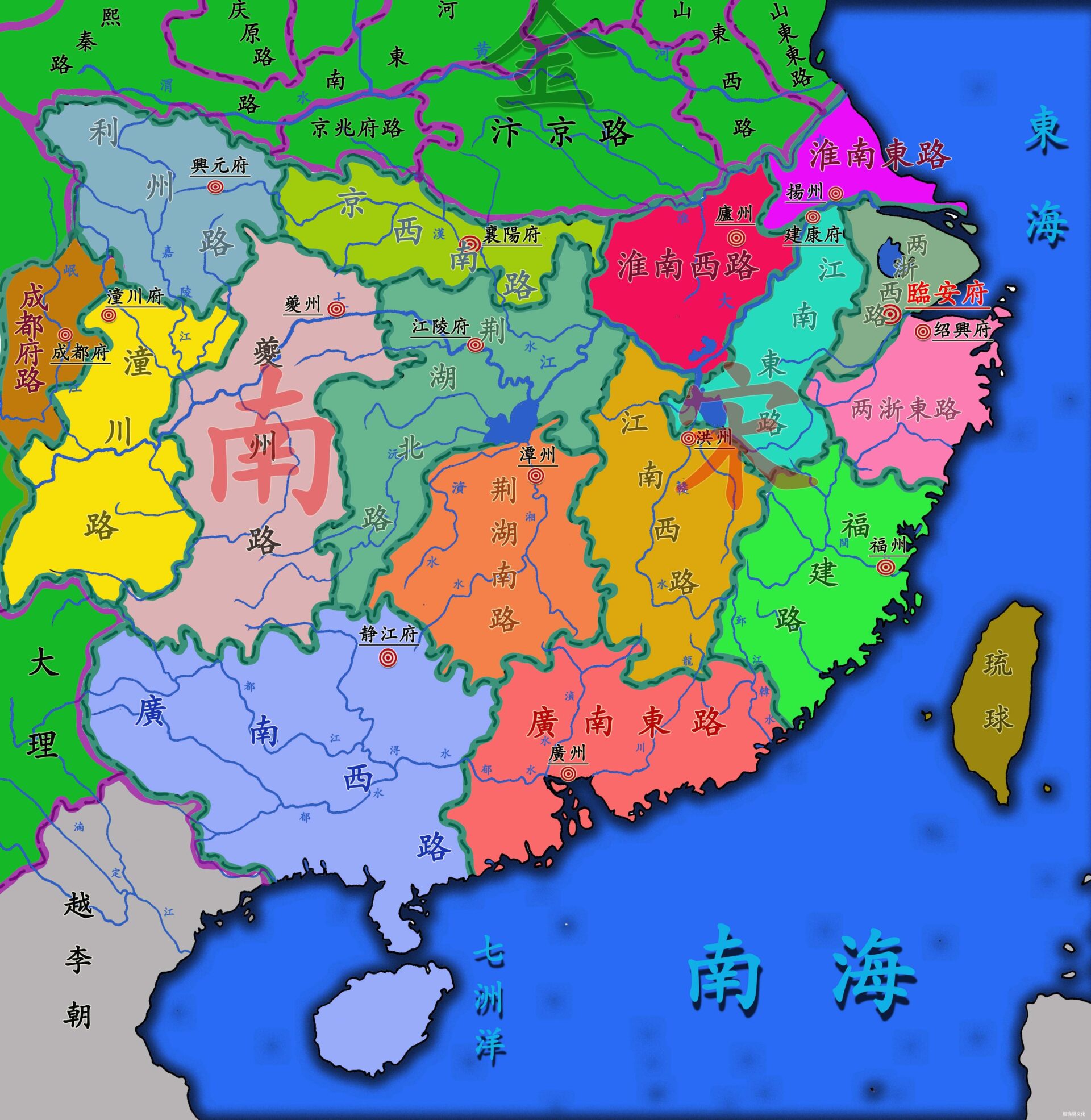 宋朝时期疆域地图