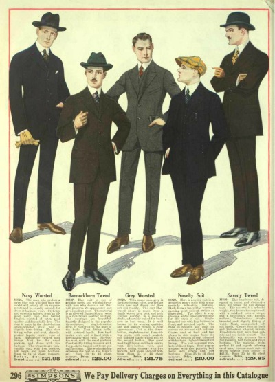 1918 年辛普森男式套装 400 - vintagedancer.com