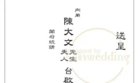 喜帖信封写法Sample：喜帖信封中文写法