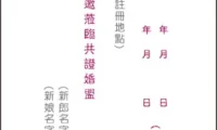 喜帖内容、喜帖内文：以新人名义发出喜帖的内容